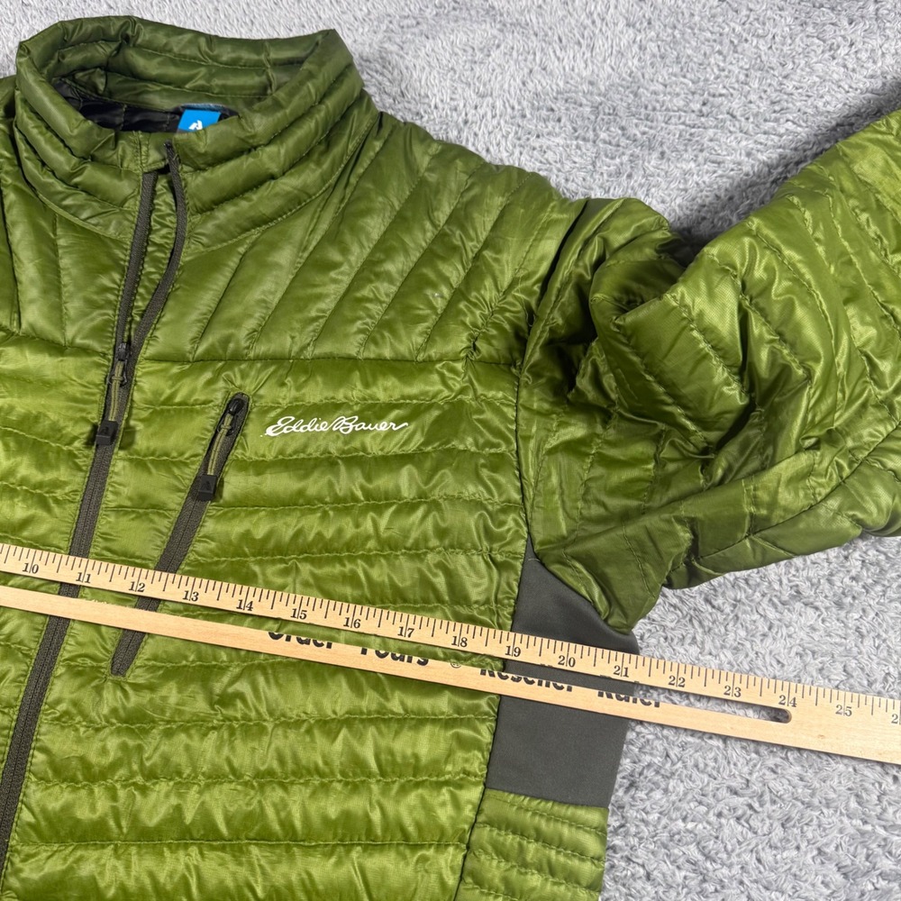 Eddie Bauer First Ascent Jacket Mens Medium Green StormDown 800 Puffer Pockets - Picture 7 of 8